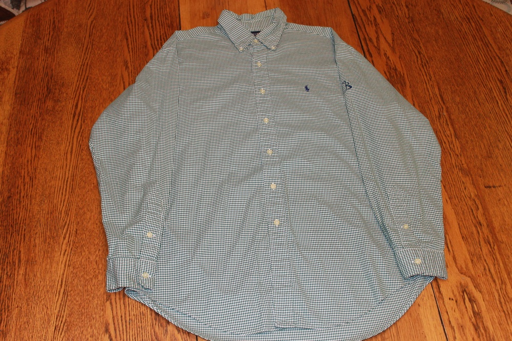Ralph Lauren Golf Shirt Mens Large Classic Fit Troon Embroidered Check Polo